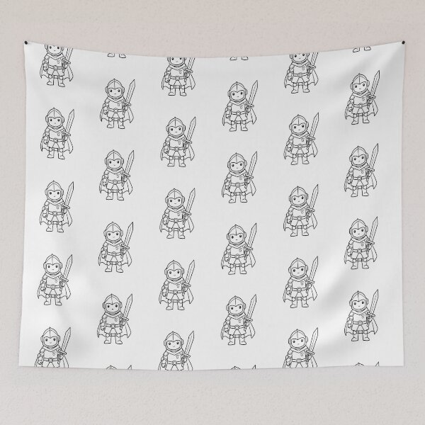 Item preview, Hand‑Drawn Knight Doodle – Cute Sketch Style Art designed and sold by Black Infinite Worlds.