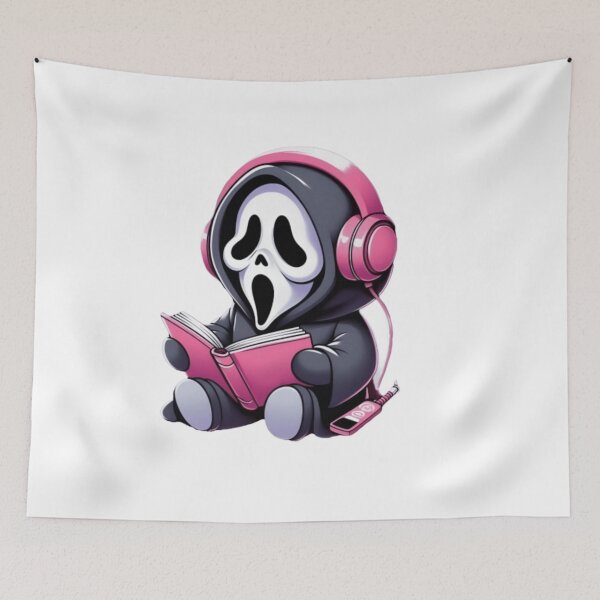 Item preview, Cute Ghost Reader with Headphones – Kawaii Horror Book Lover Design designed and sold by Aedition.