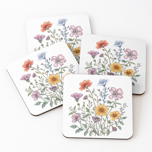 Item preview, Cosmos flower watercolor designed and sold by uunaa.
