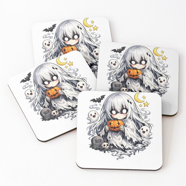Item preview, Anime Ghost Girl Sticker Cute Kawaii Spooky Halloween Spirit Chibi Transparent PNG designed and sold by Sticker Hubs.