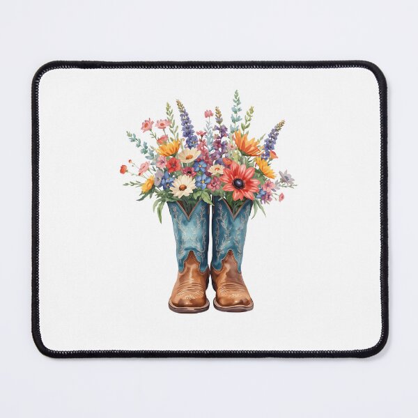 Item preview, Cowboy boots and flowers designed and sold by uunaa.
