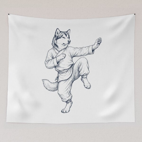 Item preview, Vintage Alaskan Malamute Doing Kung Fu Martial Art Dog Lover designed and sold by TerryConnells.