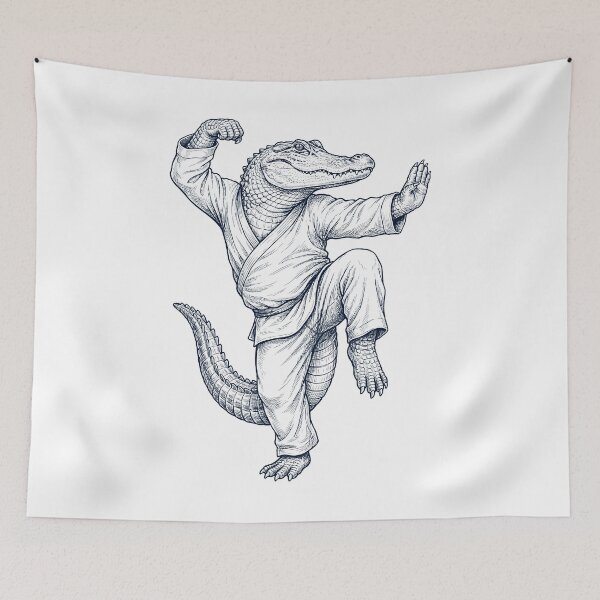 Item preview, Vintage Alligator Doing Kung Fu Martial Art Animal Lover designed and sold by TerryConnells.