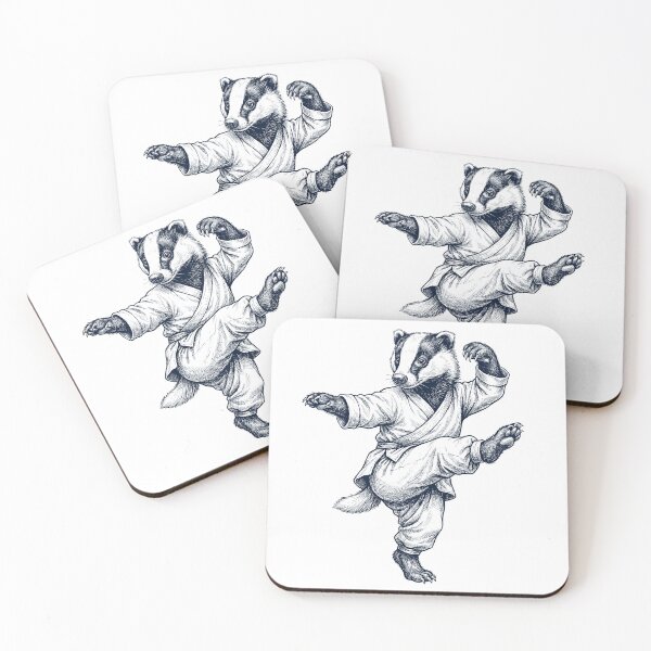 Item preview, Vintage Badger Doing Kung Fu Martial Art Animal Lover designed and sold by TerryConnells.