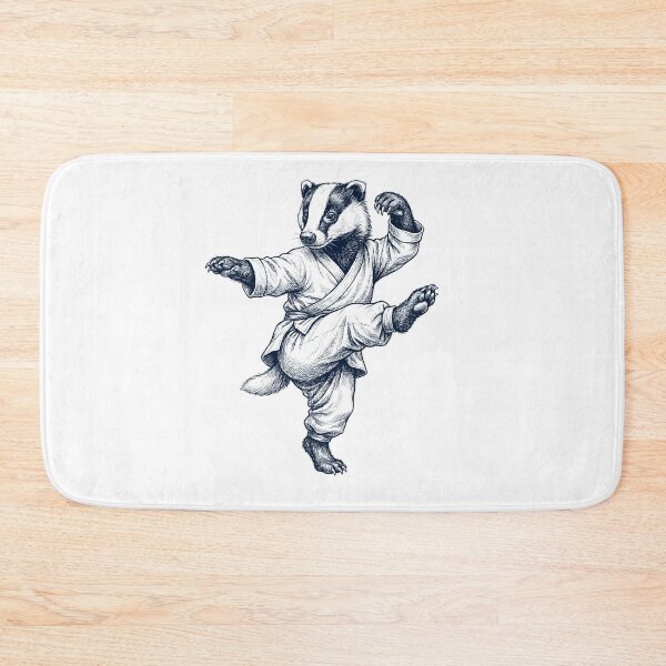 Item preview, Vintage Badger Doing Kung Fu Martial Art Animal Lover designed and sold by TerryConnells.
