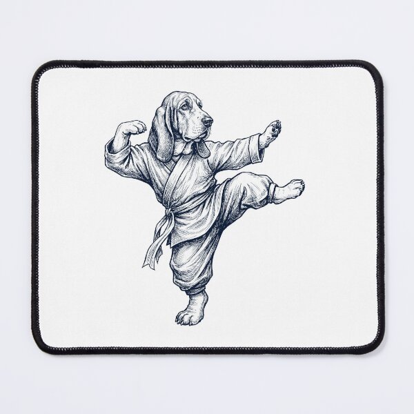 Item preview, Vintage Basset Hound Doing Kung Fu Martial Art Dog Lover designed and sold by TerryConnells.