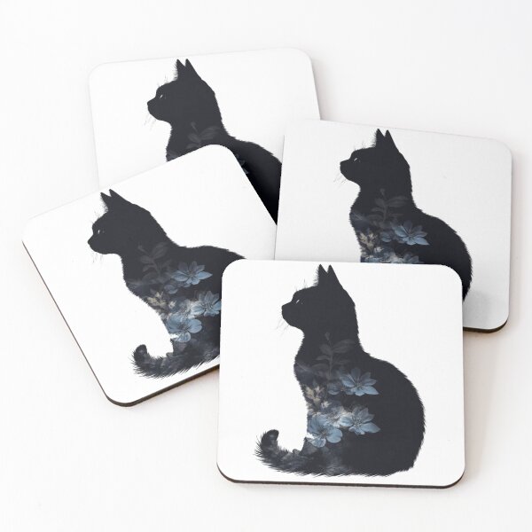 Item preview, Floral Black Cat designed and sold by The-SilentPlace.