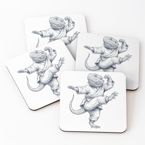 Item preview, Vintage Bearded Dragon Doing Kung Fu Martial Art Animal Lover designed and sold by TerryConnells.