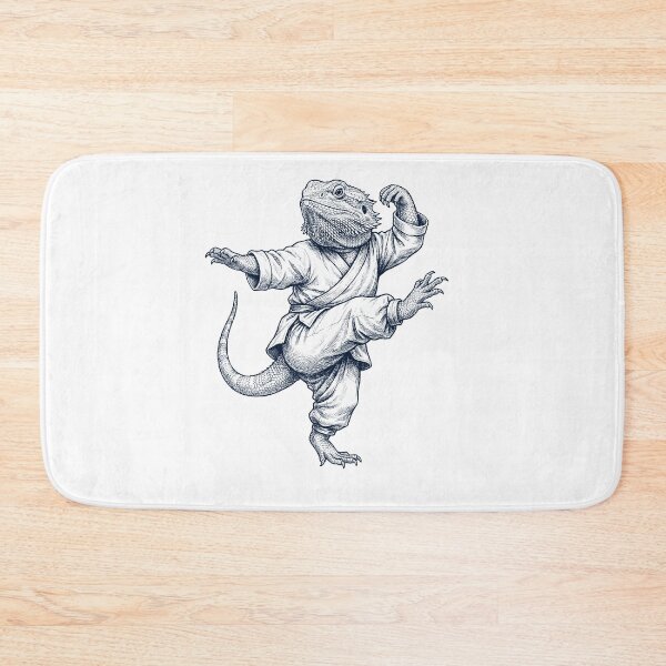 Item preview, Vintage Bearded Dragon Doing Kung Fu Martial Art Animal Lover designed and sold by TerryConnells.