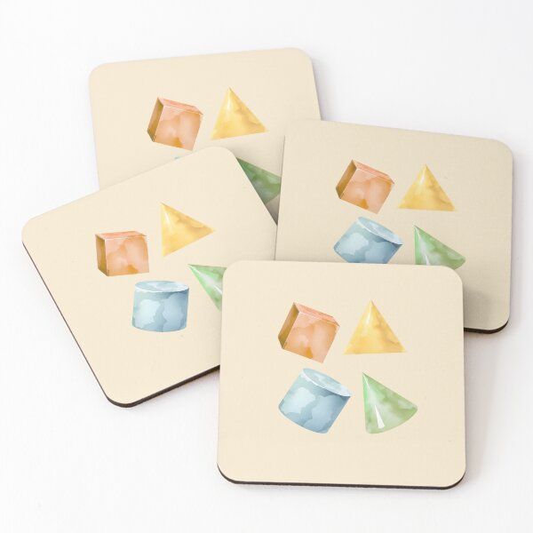 Item preview, Watercolor 3D Geometric Shapes Art – Floating Cube Pyramid Cylinder Cone Rainbow Illustration designed and sold by Ofizkids.