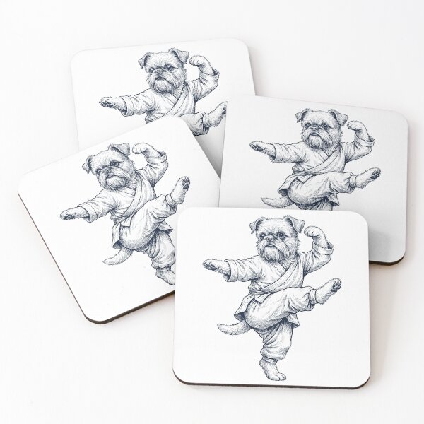 Item preview, Vintage Brussels Griffon Doing Kung Fu Martial Art Dog Lover designed and sold by TerryConnells.