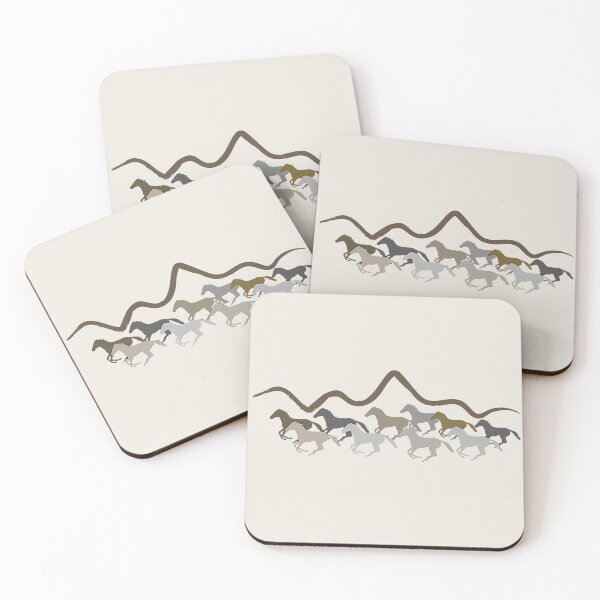 Item preview, Wild Horse Herd & Desert Mountains Minimalist Graphic designed and sold by alizye.