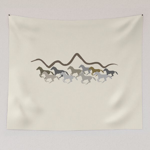Item preview, Wild Horse Herd & Desert Mountains Minimalist Graphic designed and sold by alizye.