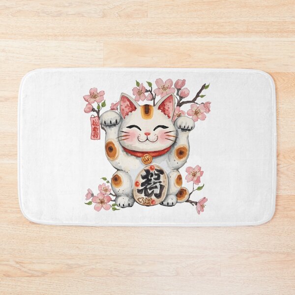 Item preview,  Cat Maneki-neko with sakura  designed and sold by uunaa.