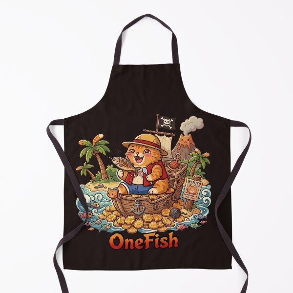 Item preview, Cute Pirate Cat Fishing OneFish Kawaii Pirate Kitty Treasure Cartoon designed and sold by RealCuties.