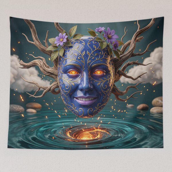 Item preview, Surreal portrait of a floating ornate mask designed and sold by Lefteris Betsis.