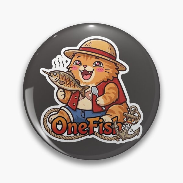 Item preview, Cute Pirate Cat Fishing Kawaii Anime Style Fisherman Kitty designed and sold by RealCuties.