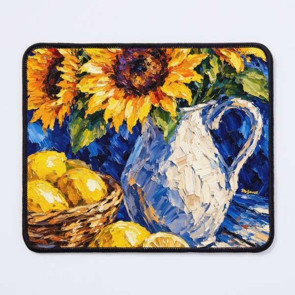 Item preview, Sunflowers and Lemons Still Life Oil Painting designed and sold by McZerrill.