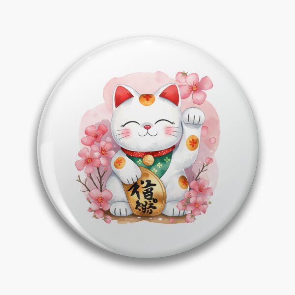 Item preview, Cat Maneki-neko with sakura  designed and sold by uunaa.