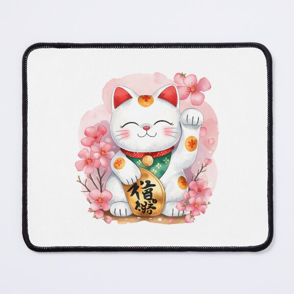 Item preview, Cat Maneki-neko with sakura designed and sold by uunaa.