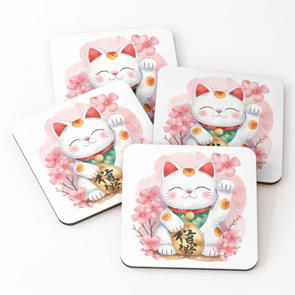 Item preview, Cat Maneki-neko with sakura  designed and sold by uunaa.