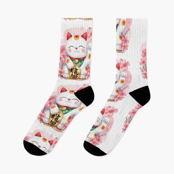 Item preview, Cat Maneki-neko with sakura  designed and sold by uunaa.