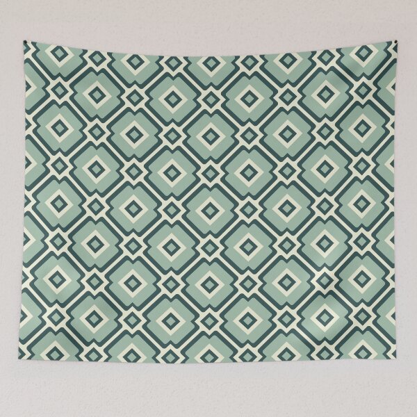 Item preview, Dark slate grey, morning blue & beige mosaic designed and sold by Mint + Midnight.