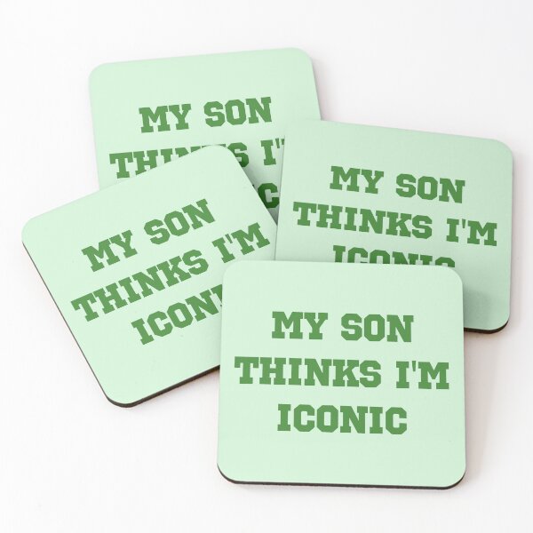 Item preview, My Son Thinks I’m Iconic – Sporty Minimal Green Mom Statement designed and sold by EmeraldeaArt.