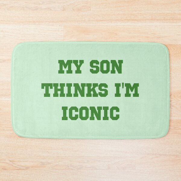 Item preview, My Son Thinks I’m Iconic – Sporty Minimal Green Mom Statement designed and sold by EmeraldeaArt.