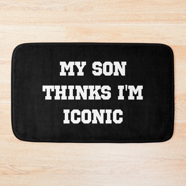 Item preview, My Son Thinks I’m Iconic – Sporty white Minimal Mom Statement designed and sold by EmeraldeaArt.