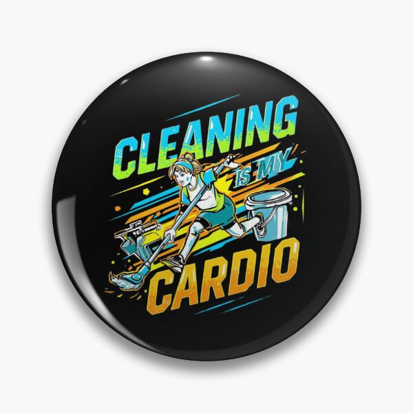 Item preview, "Cleaning Is My Cardio"  Funny Housekeeper Fitness Humor Bold Colorful Design designed and sold by YourTrendyTees.