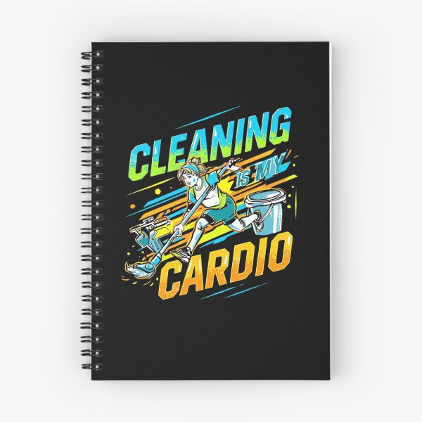 Item preview, "Cleaning Is My Cardio"  Funny Housekeeper Fitness Humor Bold Colorful Design designed and sold by YourTrendyTees.