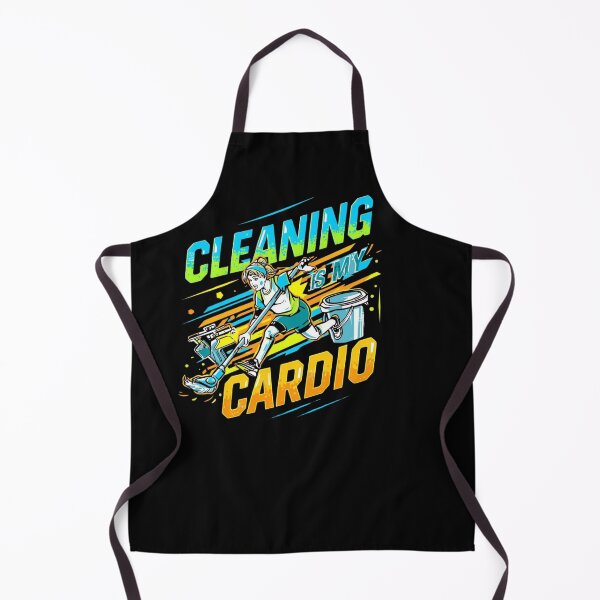 Item preview, "Cleaning Is My Cardio" Funny Housekeeper Fitness Humor Bold Colorful Design designed and sold by YourTrendyTees.