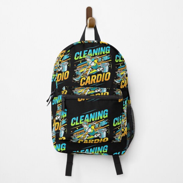 Item preview, "Cleaning Is My Cardio"  Funny Housekeeper Fitness Humor Bold Colorful Design designed and sold by YourTrendyTees.