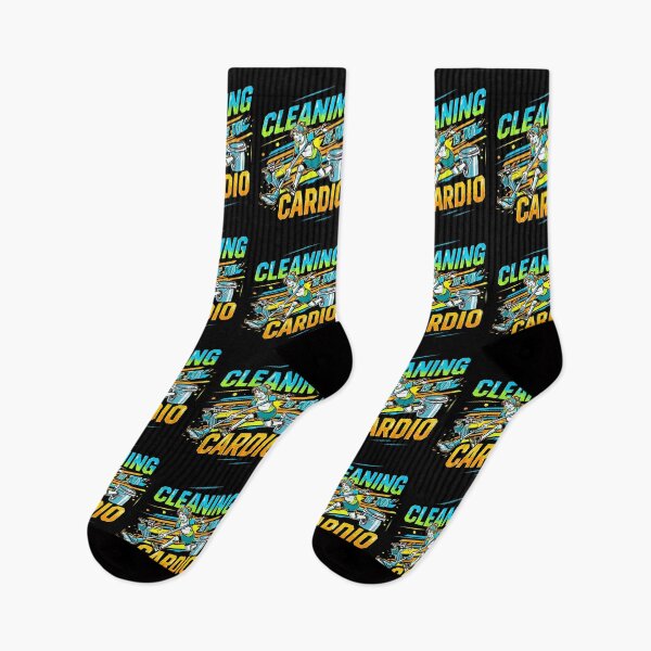Item preview, "Cleaning Is My Cardio"  Funny Housekeeper Fitness Humor Bold Colorful Design designed and sold by YourTrendyTees.