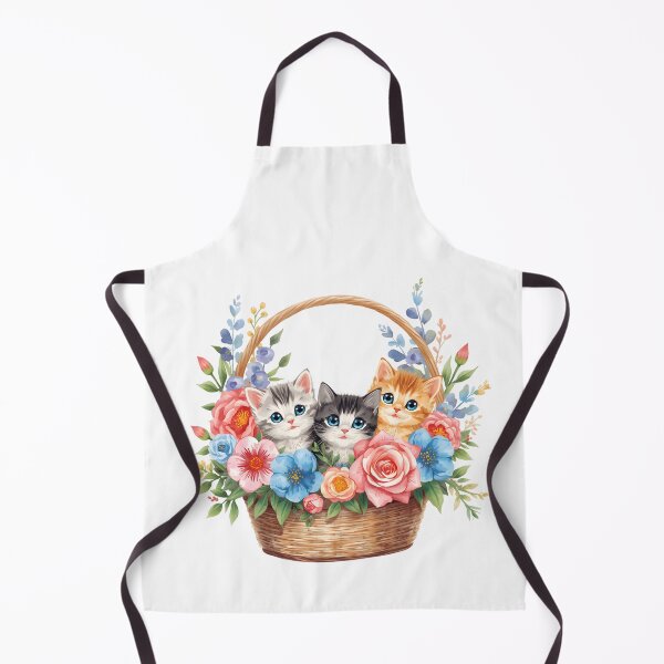Item preview, Kittens and flowers in a basket designed and sold by uunaa.