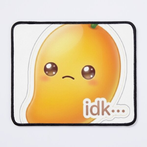 Item preview, Mango “idk…” Kawaii Sticker – Confused Cute Minimal Mood designed and sold by Dakochaaan.