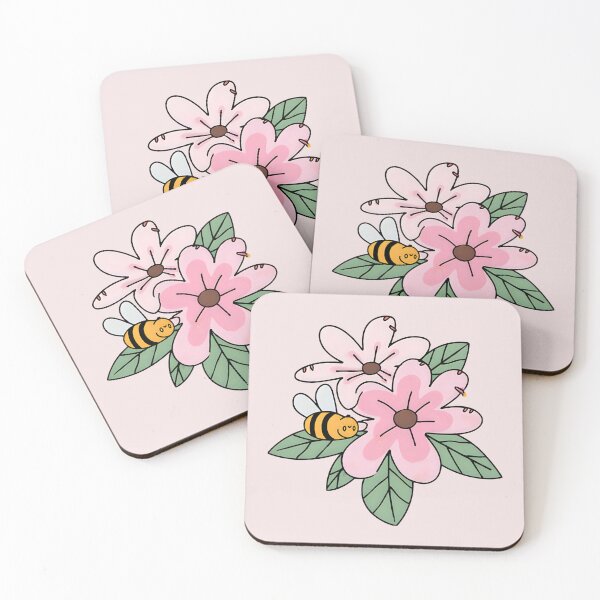 Item preview, Pink Jasmine Flowers and Golden Bee designed and sold by LoopyPop.