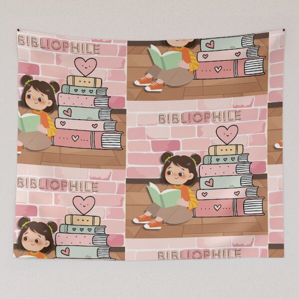 Item preview, Cute Girl Reading Books Love Bibliophile Art designed and sold by Cutethings3.