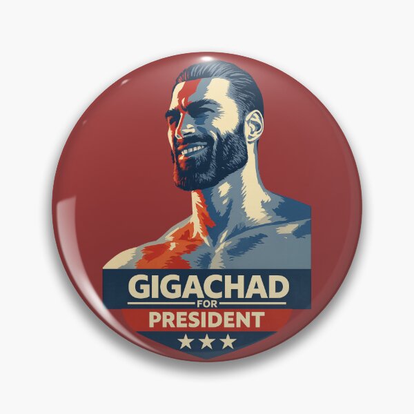 Item preview, Gigachad for President – Meme Parody Campaign Poster Design designed and sold by Duellator.