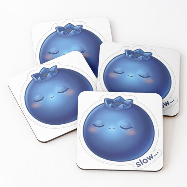 Item preview, Blueberry “Slow…” Kawaii Sticker – Calm Minimal Aesthetic designed and sold by Dakochaaan.
