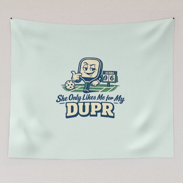 Item preview, She Only Likes Me for My DUPR Retro Pickleball Dating Joke designed and sold by Bratak.