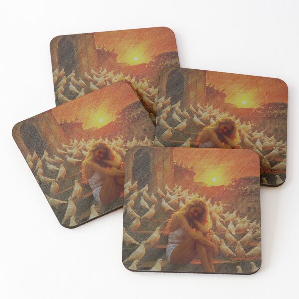 Item preview, A dove fairy at sunset with white doves designed and sold by Segasprojects.