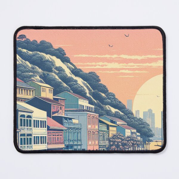 Item preview, Guayaquil Ecuador Ukiyo-e Art Print - Las Peñas & Malecón 2000 Sunset designed and sold by Vandy Fullam.