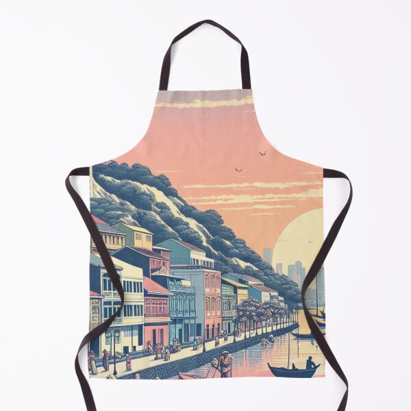 Item preview, Guayaquil Ecuador Ukiyo-e Art Print - Las Peñas & Malecón 2000 Sunset designed and sold by Vandy Fullam.