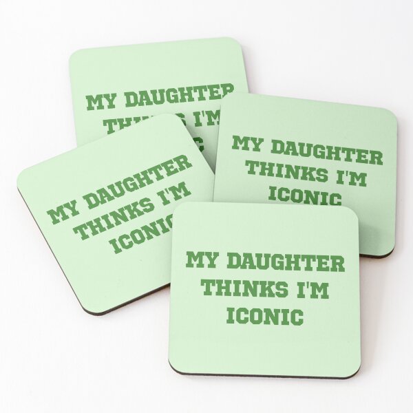 Item preview, My Daughter Thinks I’m Iconic – Sporty Green Minimal Mom Statement designed and sold by EmeraldeaArt.