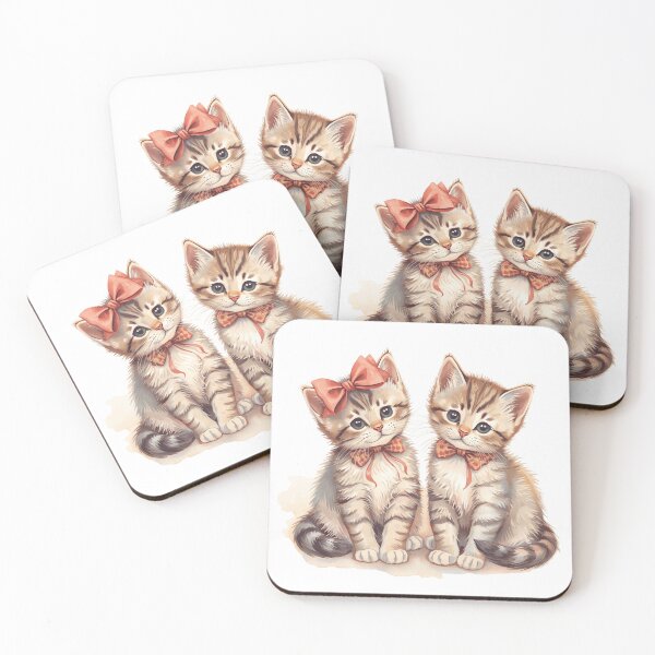 Item preview,  Cute retro kittens with bows designed and sold by uunaa.