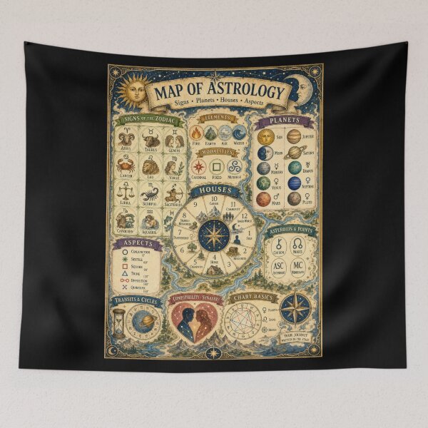 Item preview, Celestial Astrology Map designed and sold by MagicStrawberry.