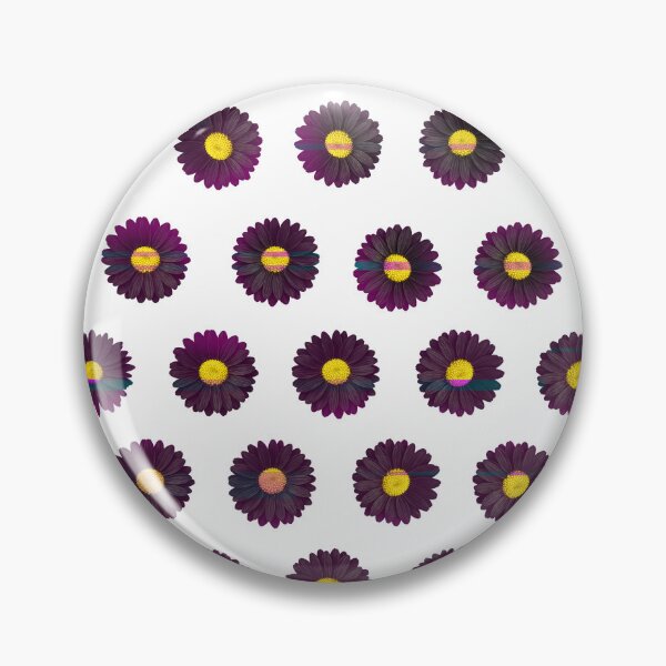 Item preview, Glitch Black Daisy Pattern – Gothic Floral Retro Print designed and sold by Glitch Ink.