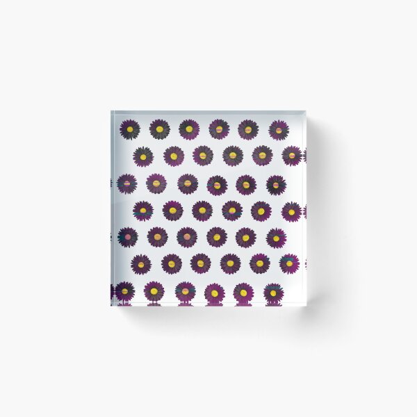 Item preview, Glitch Black Daisy Pattern – Gothic Floral Retro Print designed and sold by Glitch Ink.